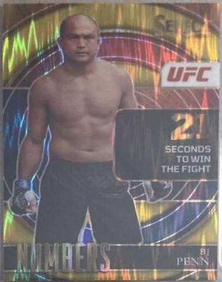 BJ Penn 2022 Panini Select UFC Select Numbers #29 Gold Flash
