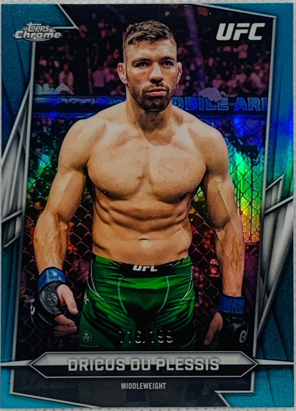Dricus Du Plessis 2026 Topps Chrome UFC Base #10 Aqua Refractor