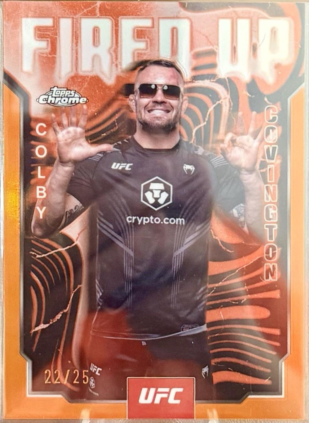 Colby Covington 2025 Topps Chrome UFC Fired Up #FUP-21 Orange