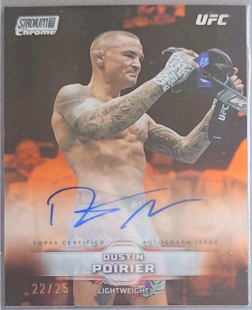 Dustin Poirier 2026 Topps Stadium Club UFC Chrome Autographs #CAV-DPR Orange Refractor