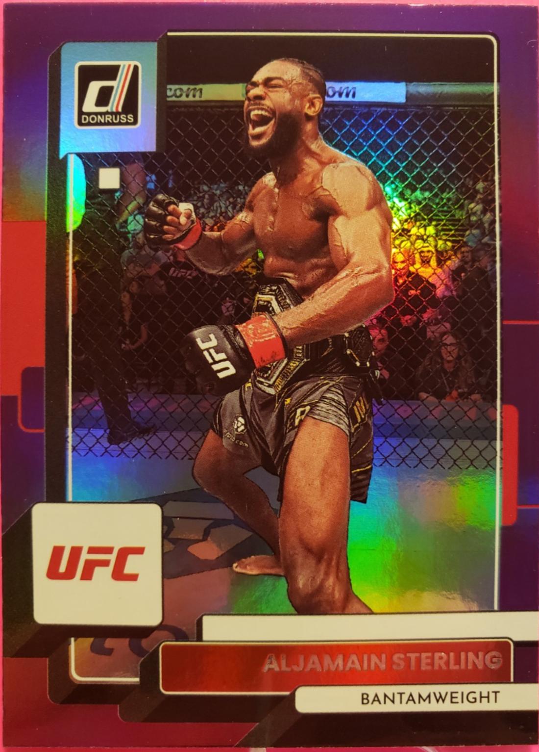 Aljamain Sterling 2023 Panini Donruss UFC Base #116 Purple Flood