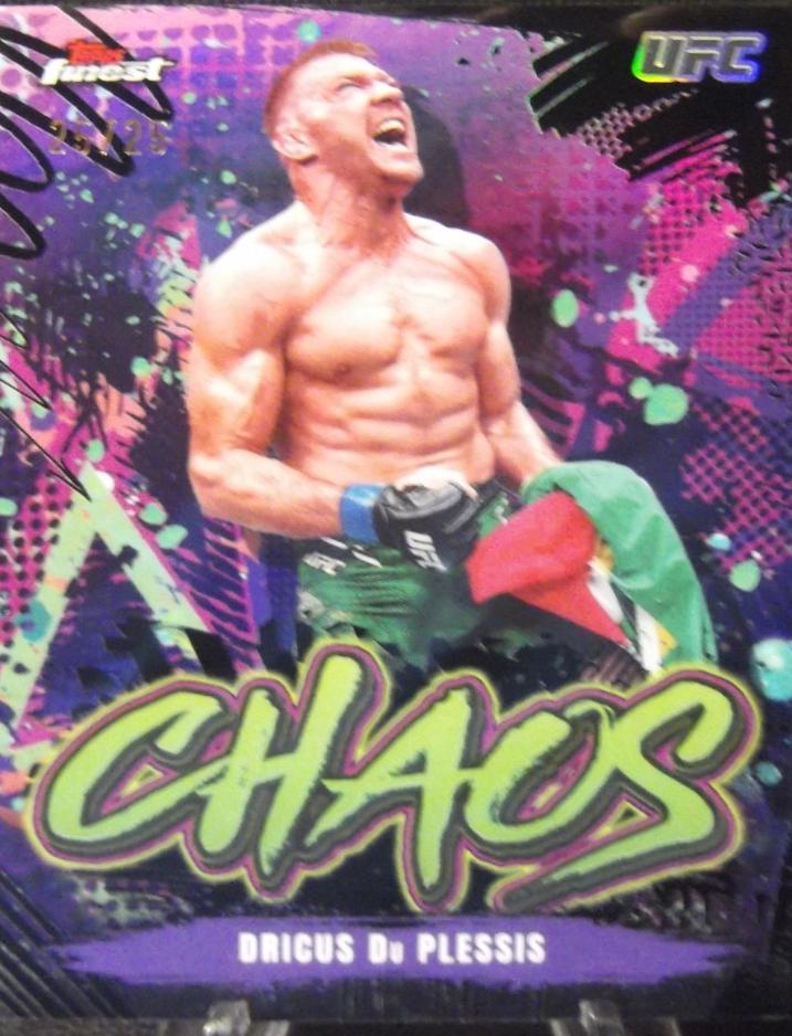 Dricus Du Plessis 2024 Topps Finest UFC Chaos #CHA-18 Black Refractor