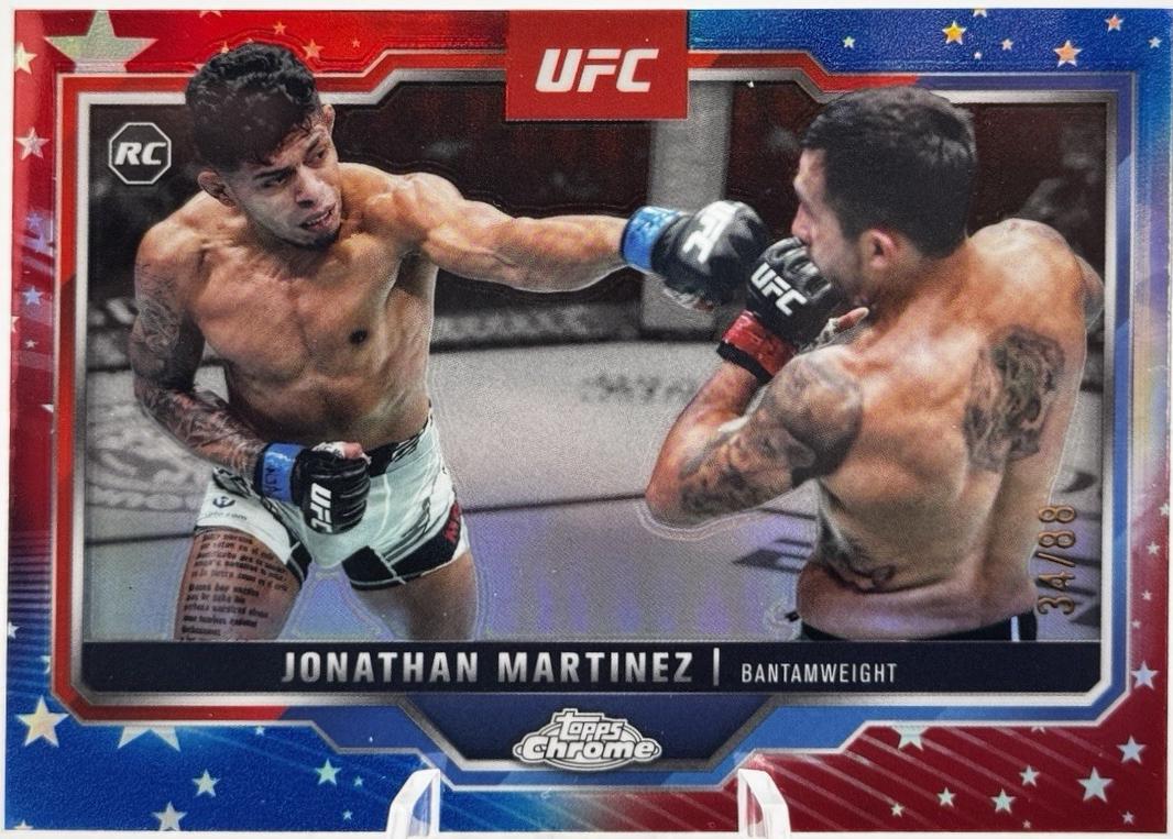 Jonathan Martinez 2025 Topps Chrome UFC Base #80 Red White Blue Refractor