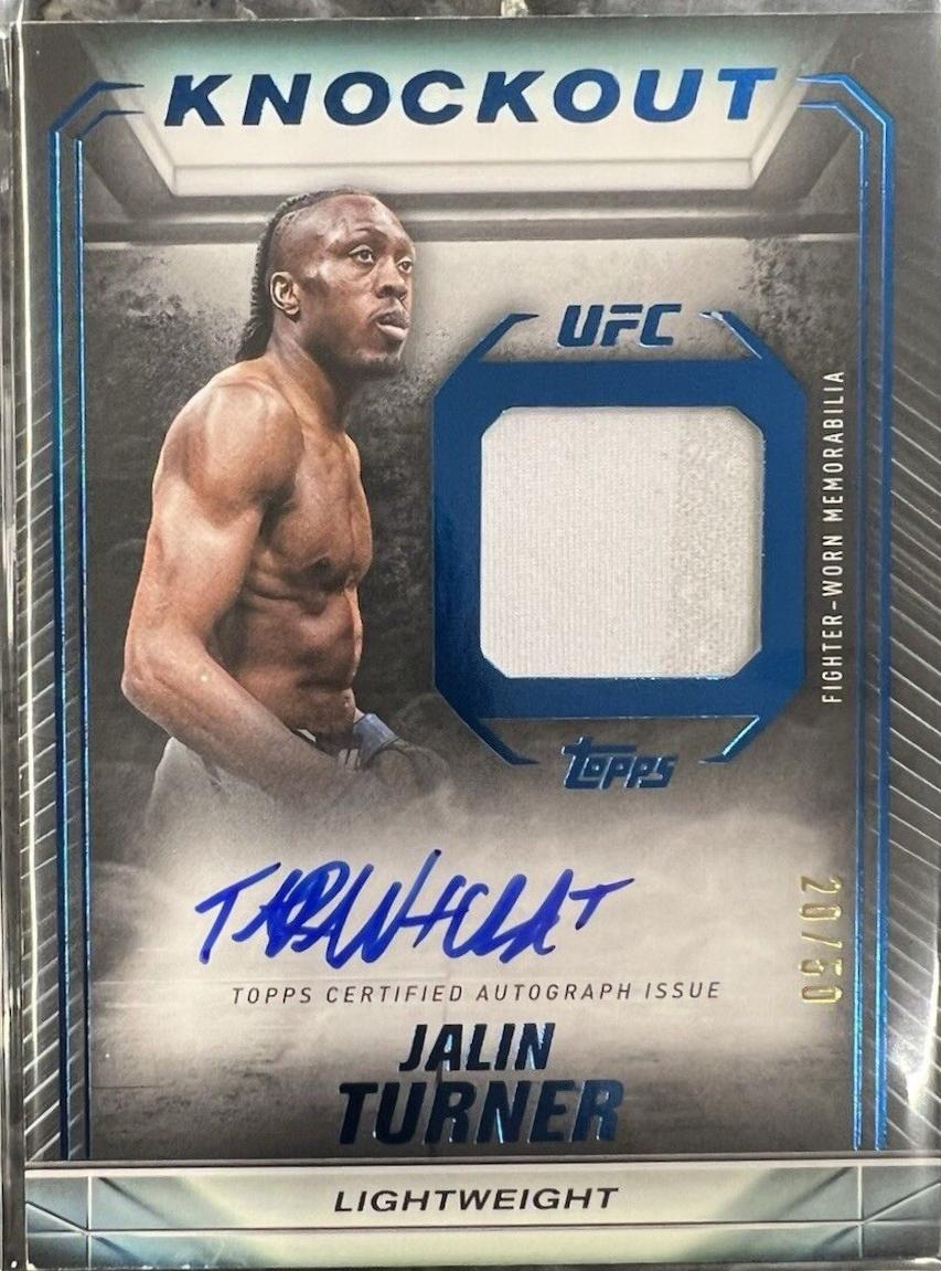Jalin Turner 2024 Topps Knockout UFC Knockout Autograph Relics #KAR-JTR Blue