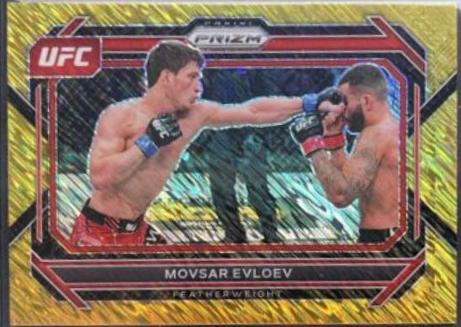 Movsar Evloev 2023 Panini Prizm UFC Base #29 Gold Shimmer