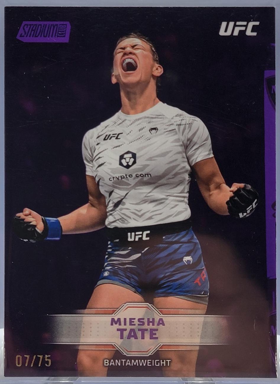 Miesha Tate 2026 Topps Stadium Club UFC Chrome Base #CB-117 Purple Refractor
