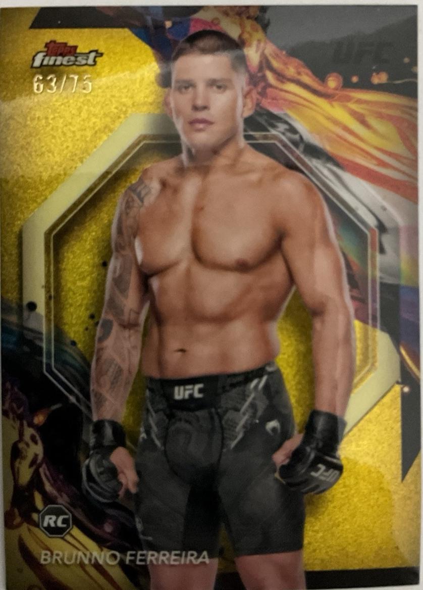 Brunno Ferreira 2024 Topps Finest UFC Base Uncommon #115 Gold Refractor