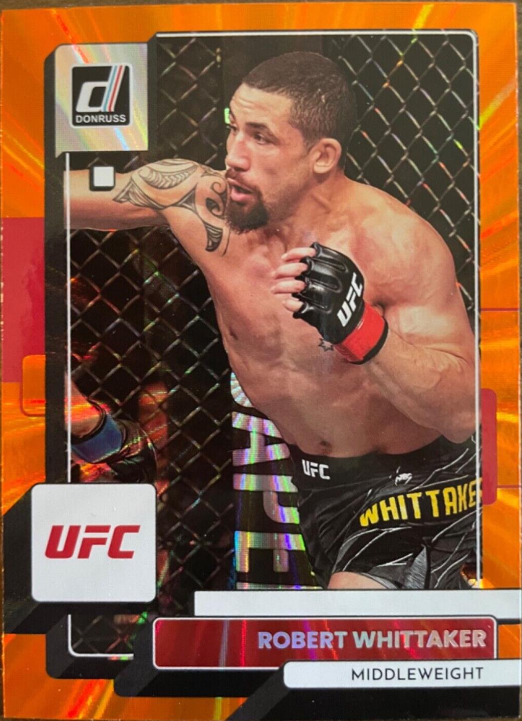 Robert Whittaker 2023 Panini Donruss UFC Base #187 Orange Laser