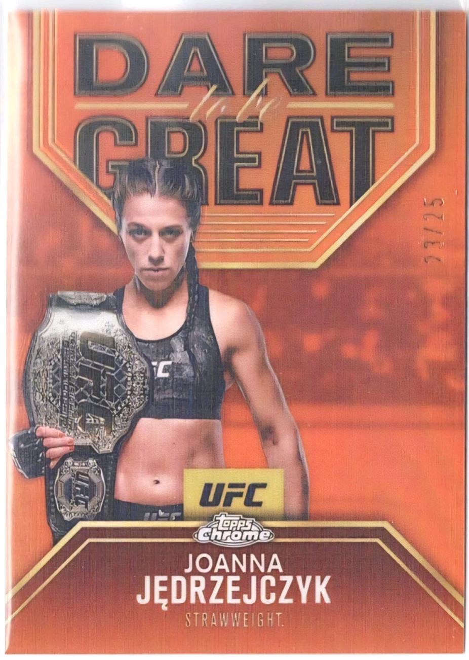 Joanna Jędrzejczyk 2025 Topps Chrome UFC Dare to Be Great #DBG-2 Orange Refractor