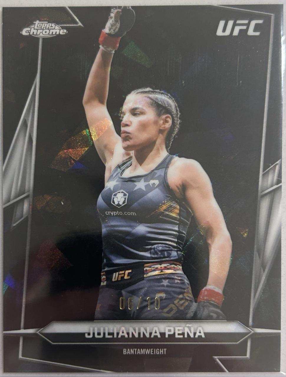 Julianna Peña 2026 Topps Chrome UFC Base #175 Black Refractor
