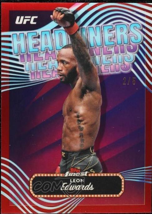 Leon Edwards 2024 Topps Finest UFC Headliners #HDL-4 Red Refractor