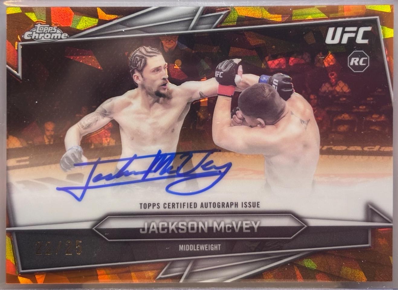 Jackson McVey 2026 Topps Chrome UFC Base Autographs #BAV-JV Orange Refractor