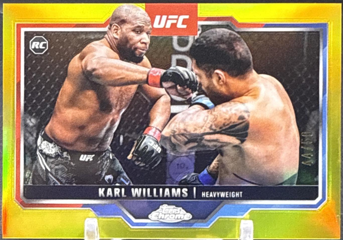 Karl Williams 2025 Topps Chrome UFC Base #30 Gold Refractor