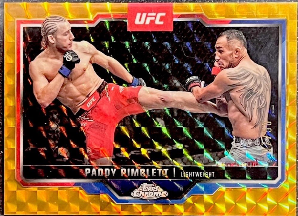Paddy Pimblett 2025 Topps Chrome UFC Base #177 Gold Geometric Refractor
