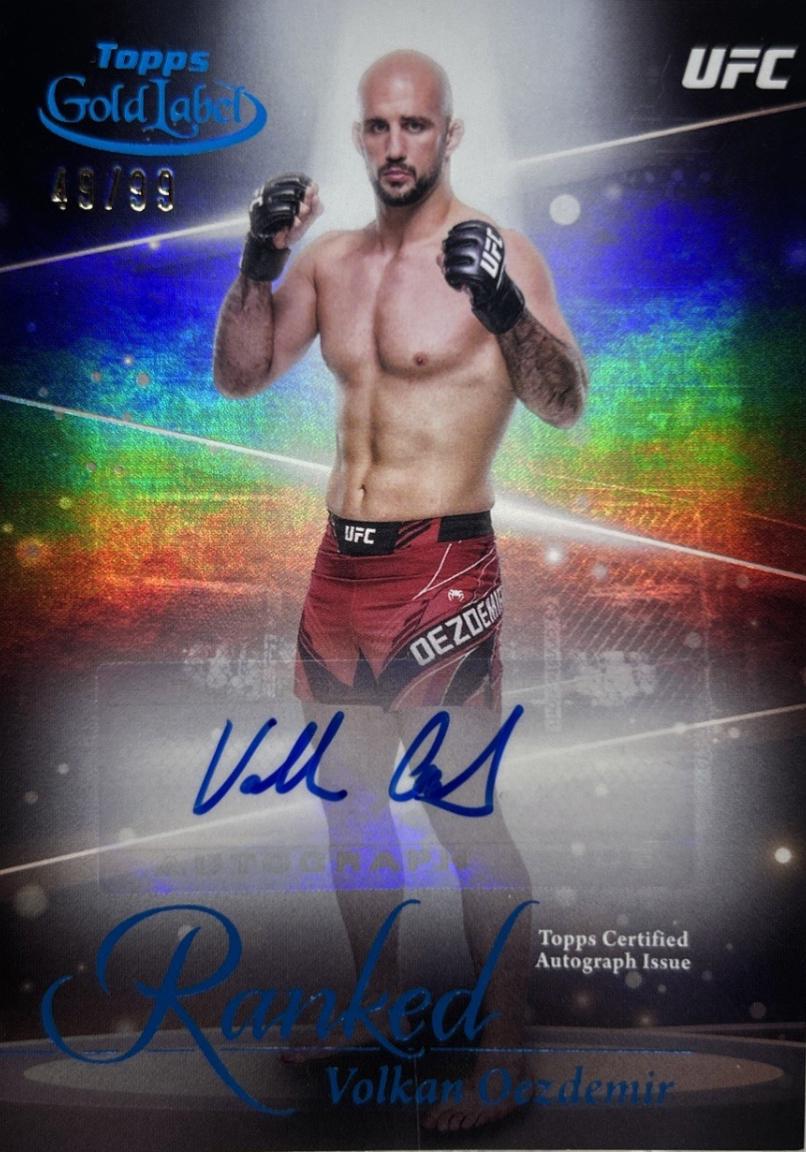 Volkan Oezdemir 2024 Topps Gold Label UFC Ranked Ink #RIK-VOE Blue