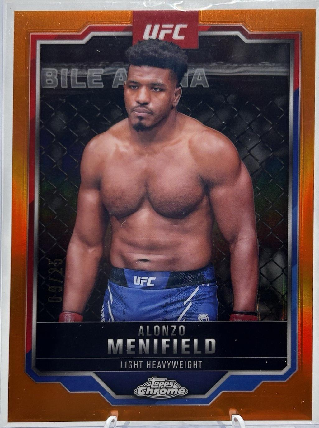 Alonzo Menifield 2025 Topps Chrome UFC Base #159 Orange Refractor