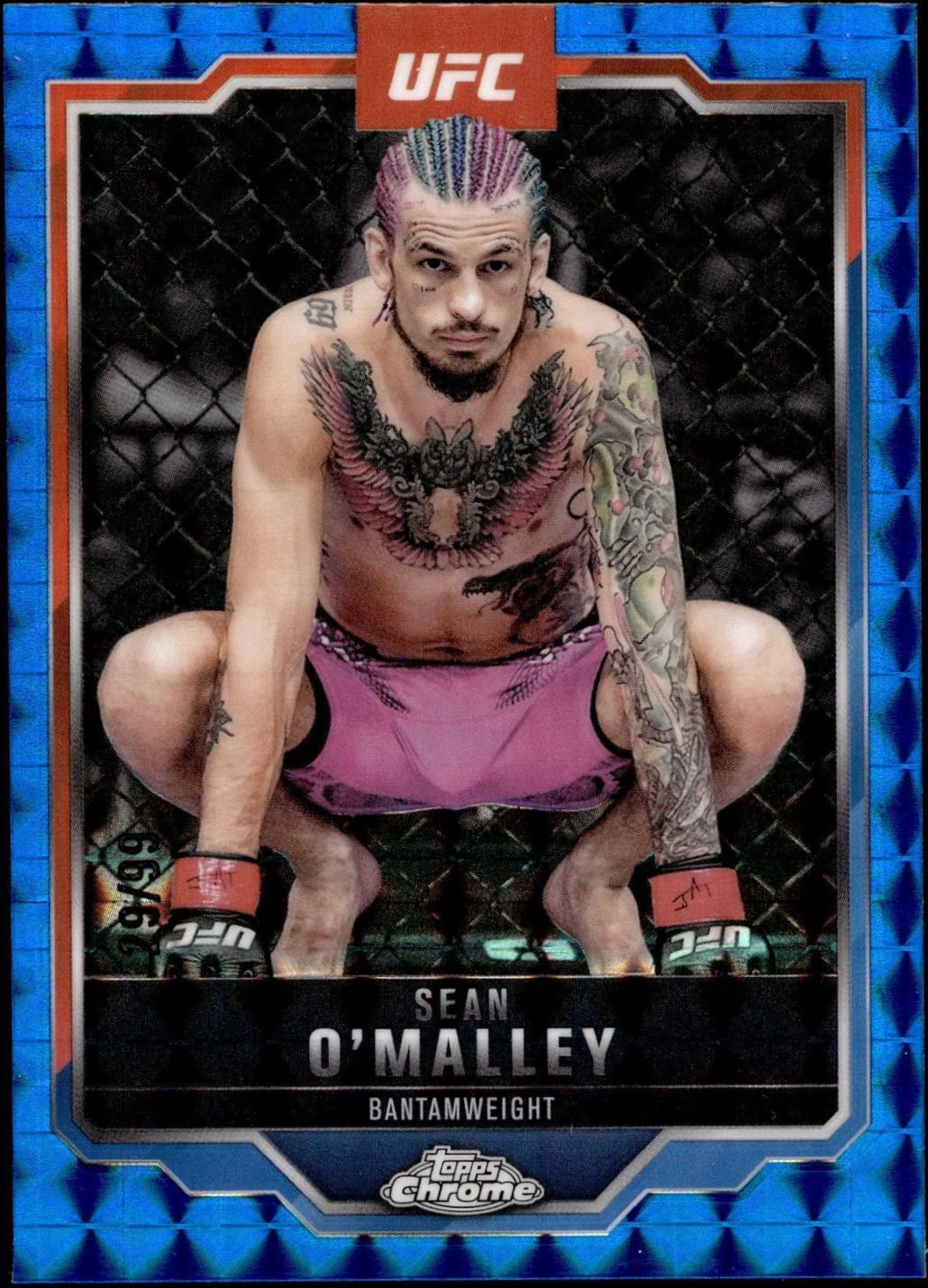 Sean O'Malley 2025 Topps Chrome UFC Base #1 Blue Geometric Refractor