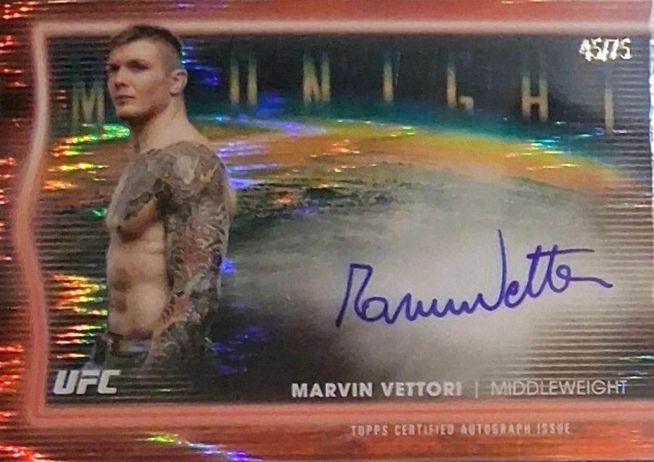Marvin Vettori 2025 Topps Midnight UFC Horizon Signatures #HNS-MV Dusk