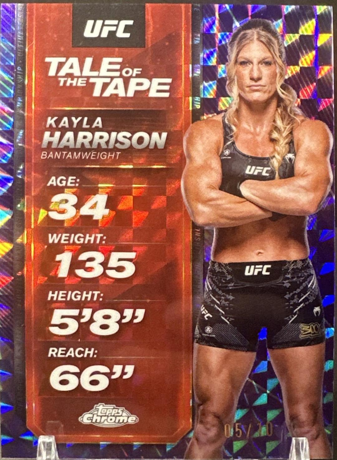 Kayla Harrison 2025 Topps Chrome UFC Tale of the Tape #TTT-7 Geometric Purple Refractor