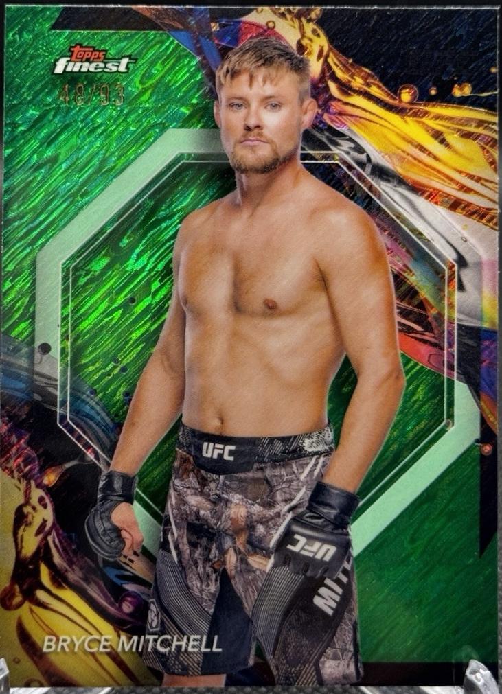 Bryce Mitchell 2024 Topps Finest UFC Base Uncommon #140 Green Shimmer Refractor
