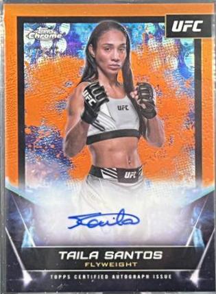 Taila Santos 2024 Topps Chrome UFC UFC Signatures #FNA-TSA Orange Refractor