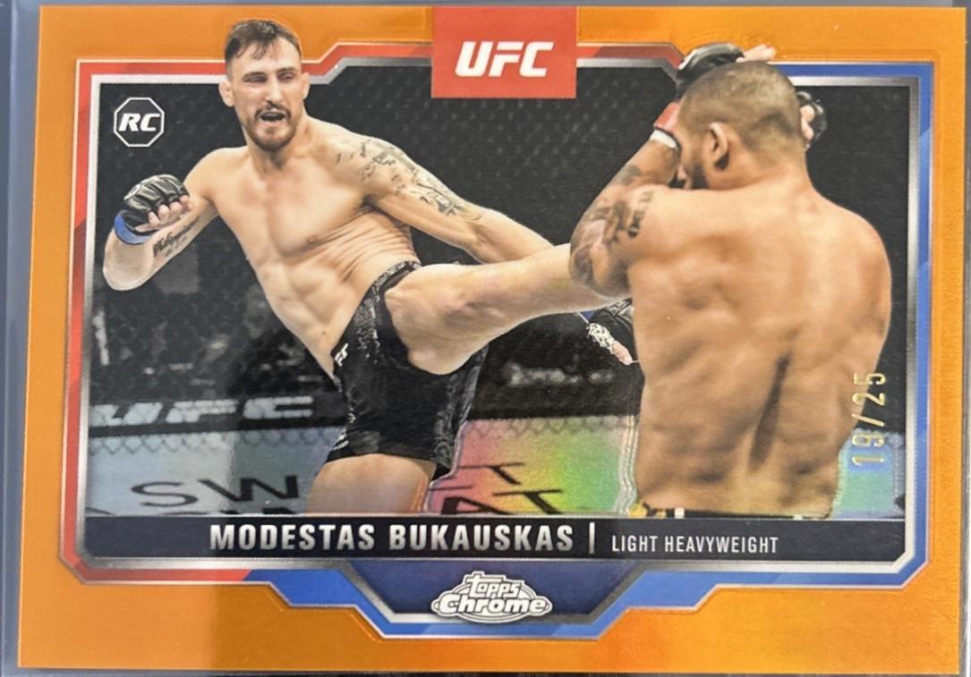 Modestas Bukauskas 2025 Topps Chrome UFC Base #8 Orange Refractor