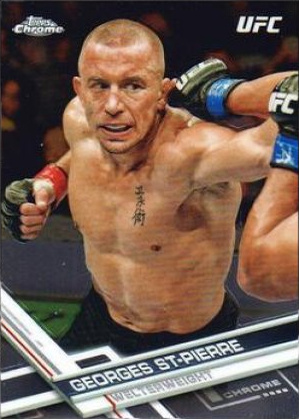 Georges St-Pierre 2017 Topps Chrome UFC Base #96 Green