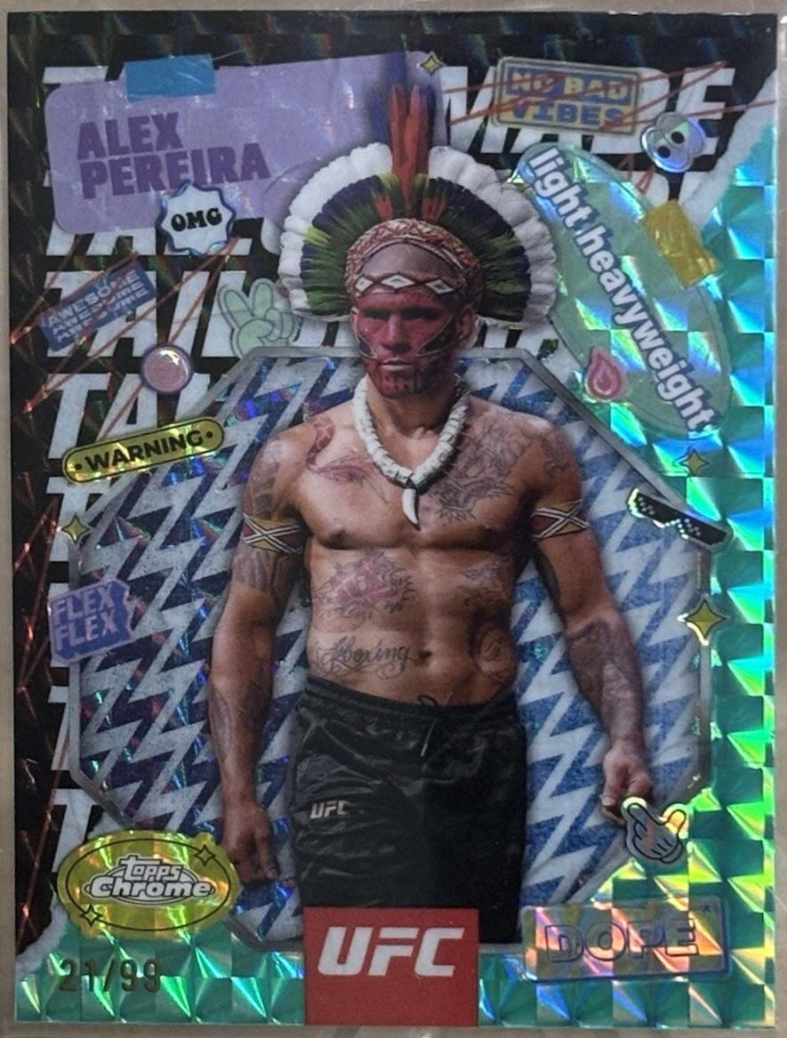 Alex Pereira 2025 Topps Chrome UFC Tailor Made #TRM-7 Geometric Purple Refractor