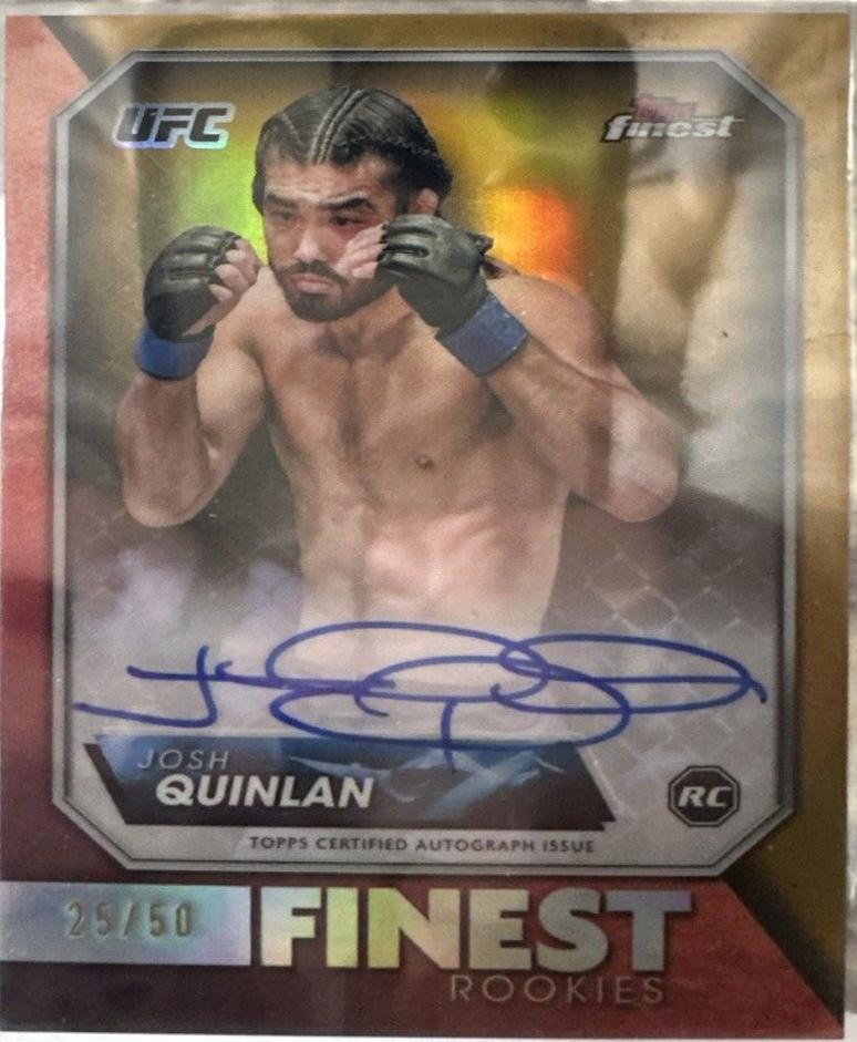 Josh Quinlan 2024 Topps Finest UFC Rookie Finest Autographs #RFA-JQ Gold Refractor