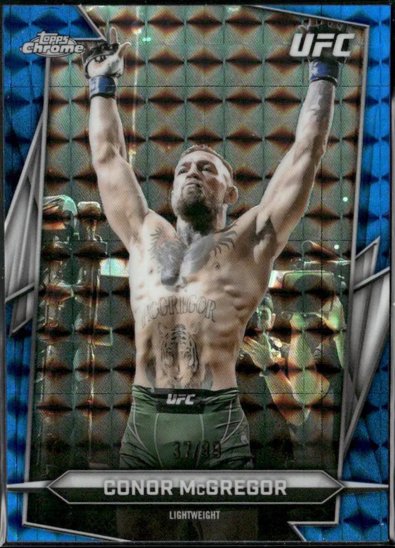 Conor McGregor 2026 Topps Chrome UFC Base #5 Blue Geometric Refractor