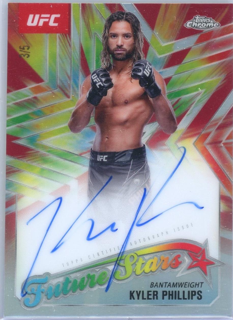 Kyler Phillips 2025 Topps Chrome UFC Future Stars Autographs #FSA-KP Red Refractor