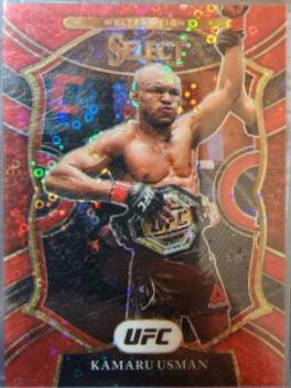 Kamaru Usman 2021 Panini Select UFC Concourse #7 Red Disco