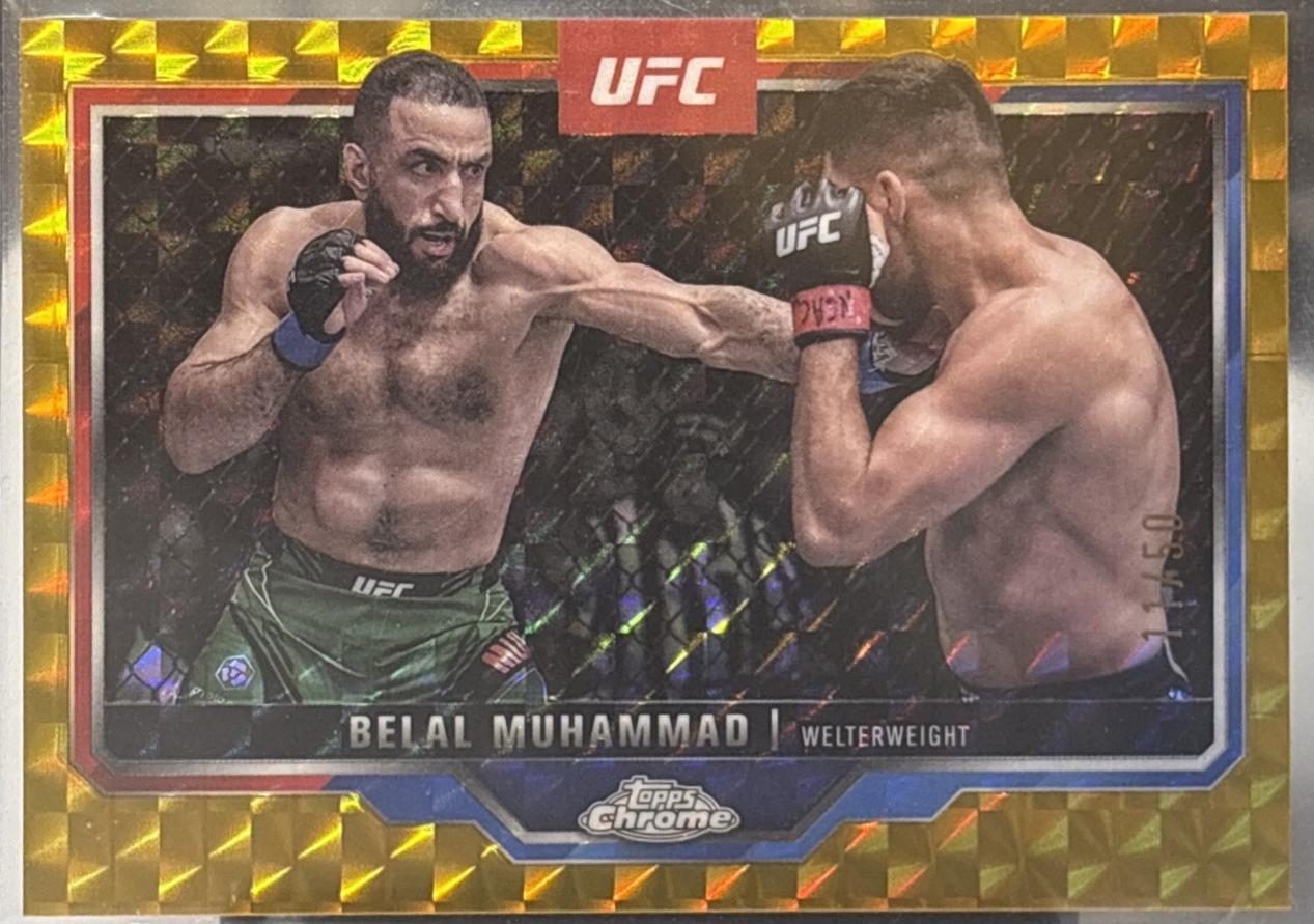 Belal Muhammad 2025 Topps Chrome UFC Base #126 Gold Geometric Refractor