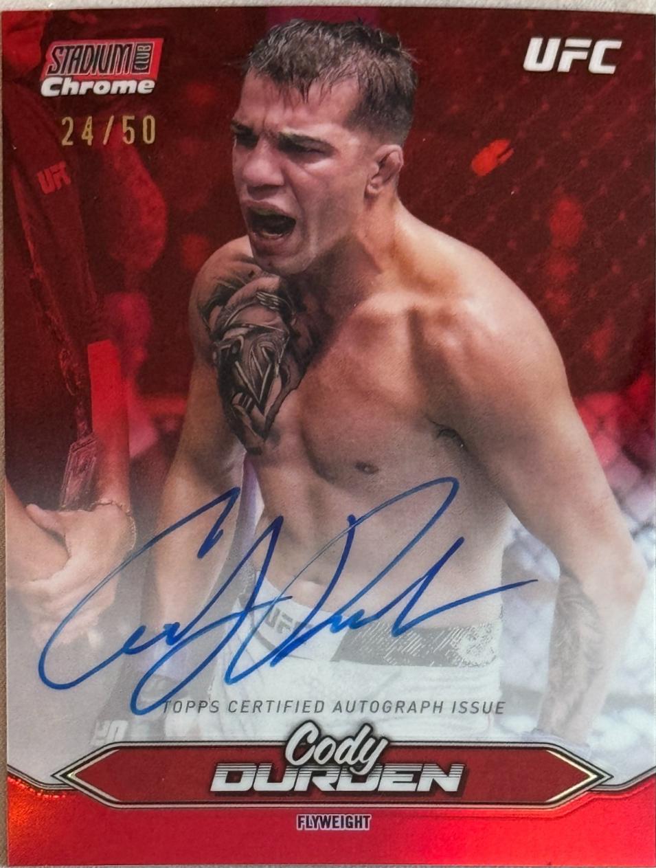 Cody Durden 2025 Topps Stadium Club UFC Chrome Autographs #CAS-CDN Orange
