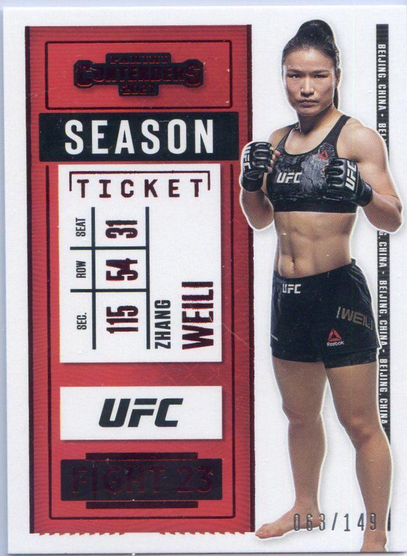 Zhang Weili 2021 Panini Chronicles UFC Base Contenders Season Ticket #10 Red