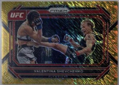 Valentina Shevchenko 2023 Panini Prizm UFC Base #63 Gold Shimmer