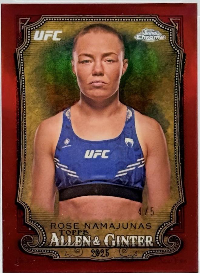 Rose Namajunas 2025 Topps Chrome UFC Allen & Ginter #AAG-27 Red Refractor