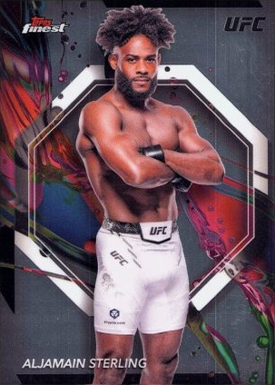 Aljamain Sterling 2024 Topps Finest UFC Base Common #58 Checkerboard Refractor