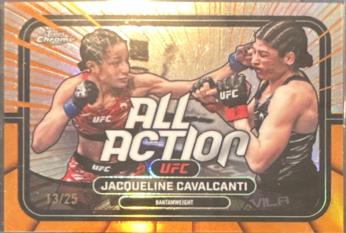 Jacqueline Cavalcanti 2026 Topps Chrome UFC All-Action #AA-12 Orange Refractor
