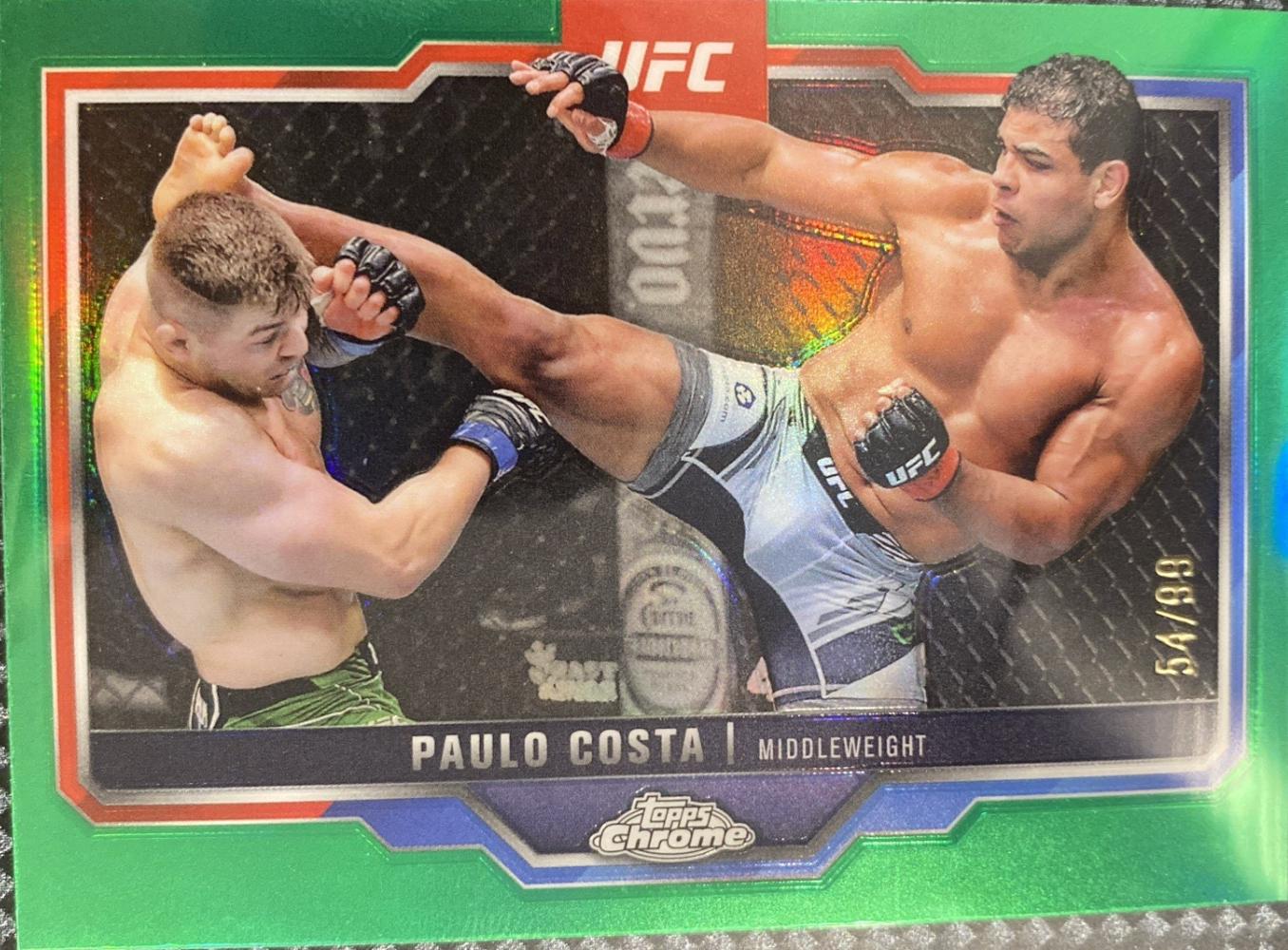 Paulo Costa 2025 Topps Chrome UFC Base #153 Green Refractor