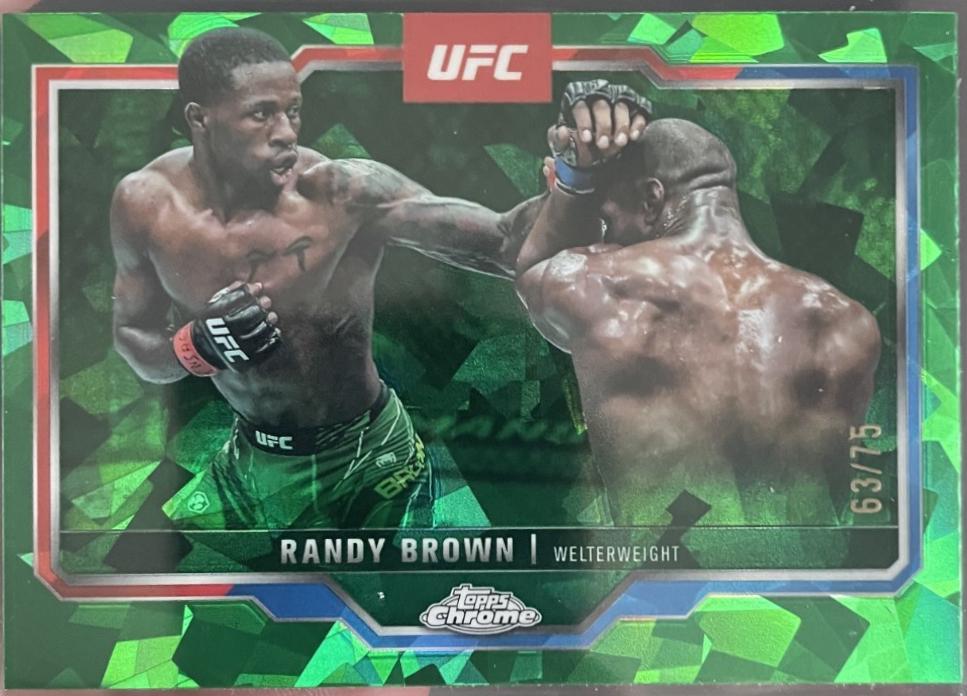 Randy Brown 2025 Topps Chrome Sapphire UFC Base Sapphire #23 Green Sapphire