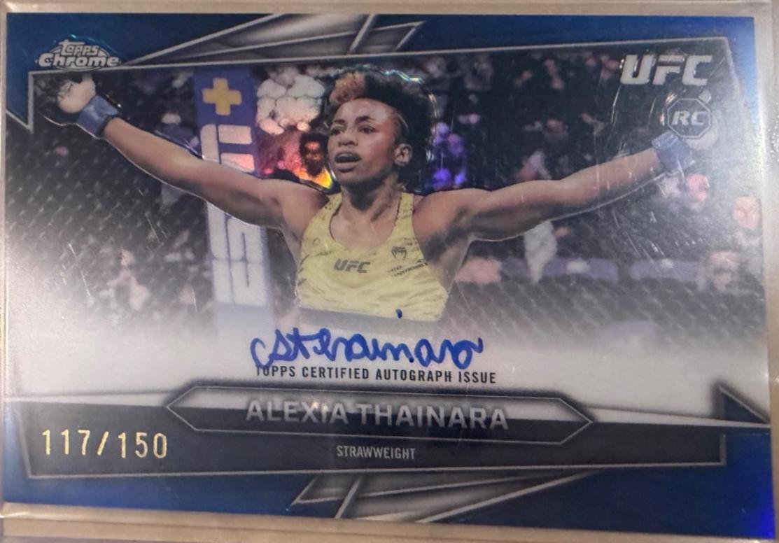 Alexia Thainara 2026 Topps Chrome UFC Base Autographs #BAV-AE Blue Refractor