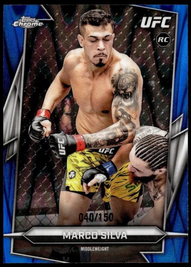 Marco Silva 2026 Topps Chrome UFC Base #156 Blue Ray Wave Refractor