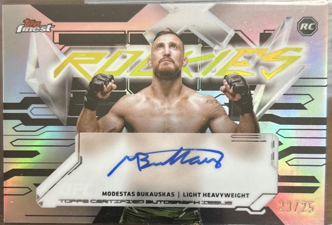 Modestas Bukauskas 2025 Topps Finest UFC Finest Rookie Autographs #FRA-MS Superfractor