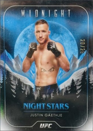 Justin Gaethje 2024 Topps Midnight UFC Night Stars #NS-6 Black Light