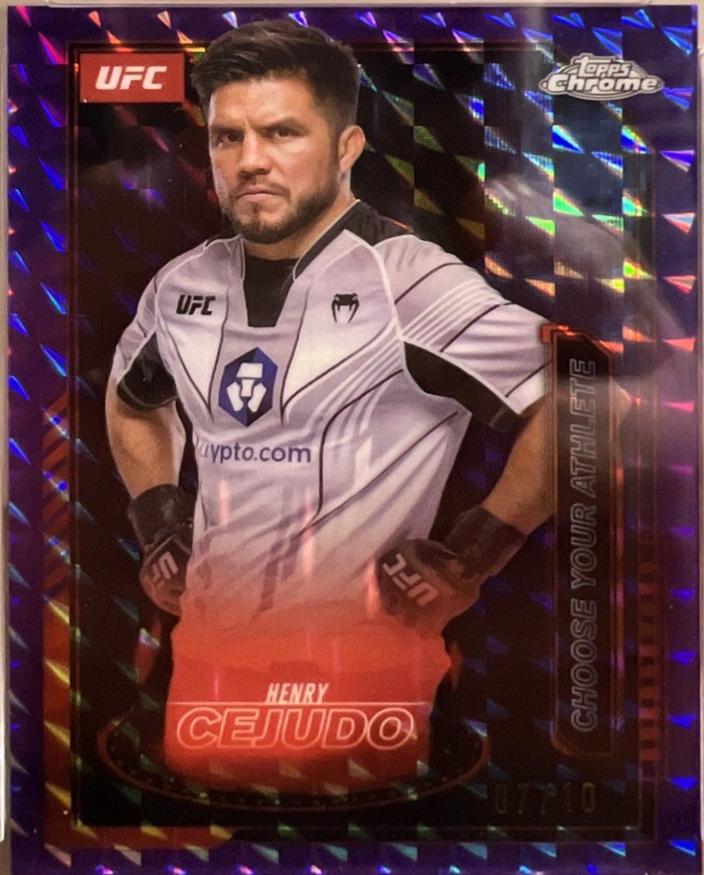 Henry Cejudo 2025 Topps Chrome UFC Mission Control #MCL-11 Geometric Purple Refractor