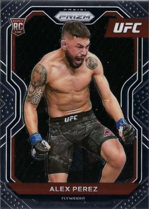 Alex Perez 2021 Panini Prizm UFC Base #26 Green Pulsar