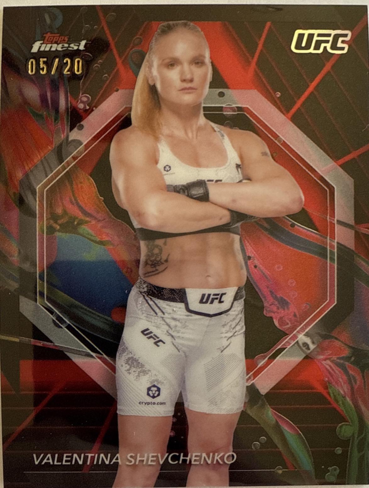 Valentina Shevchenko 2024 Topps Finest UFC Base Common #65 Red Black Vapor Refractor