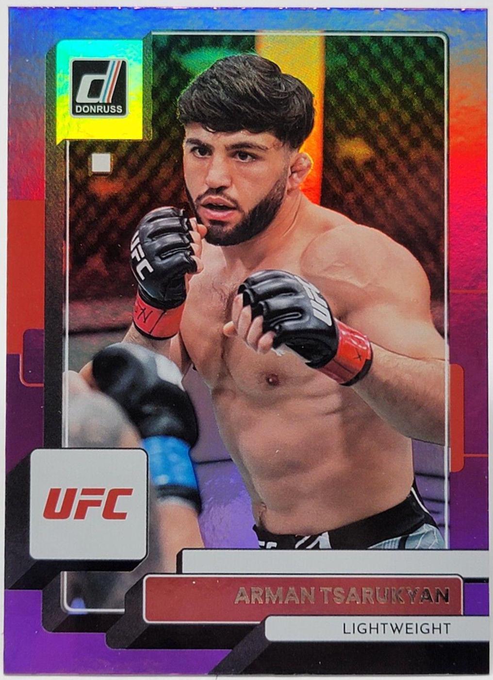 Arman Tsarukyan 2023 Panini Donruss UFC Base #8 Purple Laser
