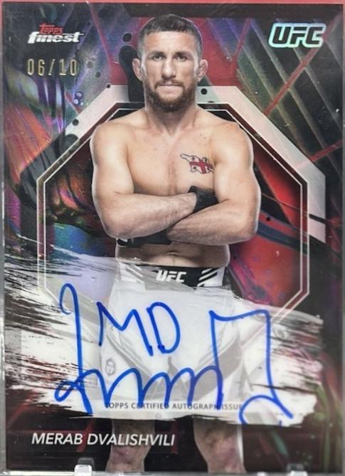 Merab Dvalishvili 2024 Topps Finest UFC Finest Autographs #FA-MBD Black Refractor